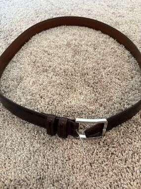 European Tanned Cowhide Leather Belt Brown Size 44